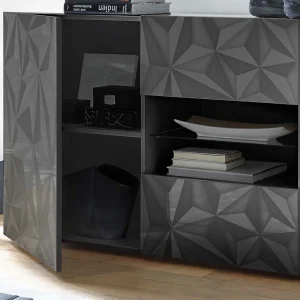 Dunkelgraues Design-Sideboard In Hochglanz Lackiert – Kuriasna 14