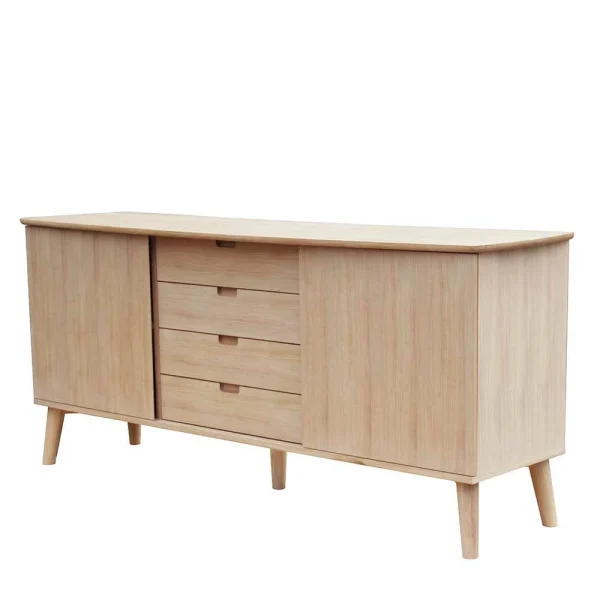 Eiche Bianco Sideboard Mit Schiebetüren – Saimoon 1