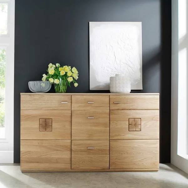 Eiche Bianco Sideboard Teilmassiv Pontros 2-türig 3
