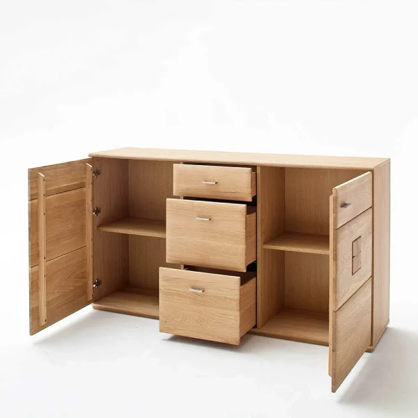 Eiche Bianco Sideboard Teilmassiv Pontros 2-türig 5
