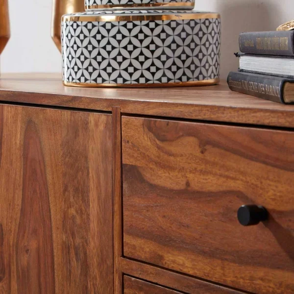 Elegantes Loft Sideboard Aus Sheesham Holz – Basserini 5