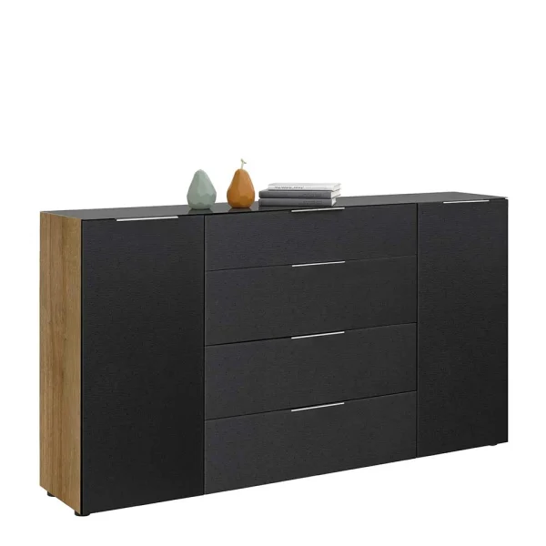 Elegantes Sideboard In Anthrazit Glasbeschichtet – Carlotte 3