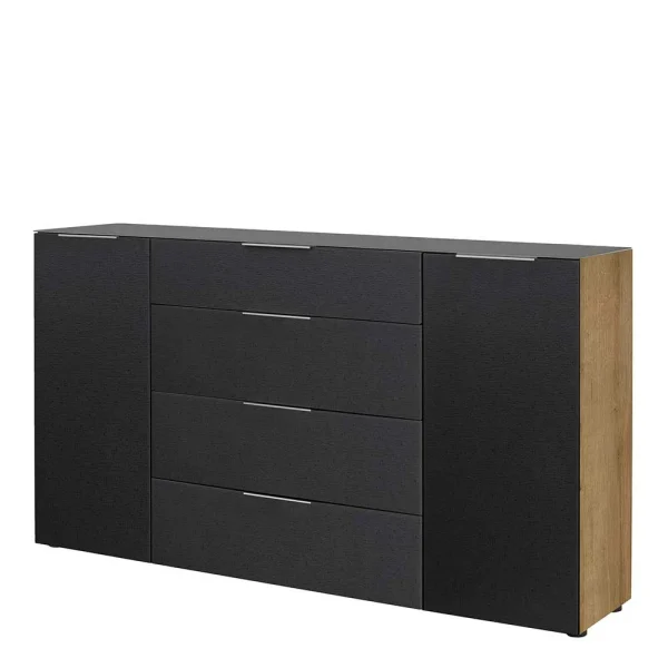 Elegantes Sideboard In Anthrazit Glasbeschichtet – Carlotte 1