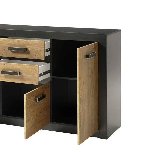 Esszimmer Kommode In Kastanie Optik & Schwarz – Ebrican 6