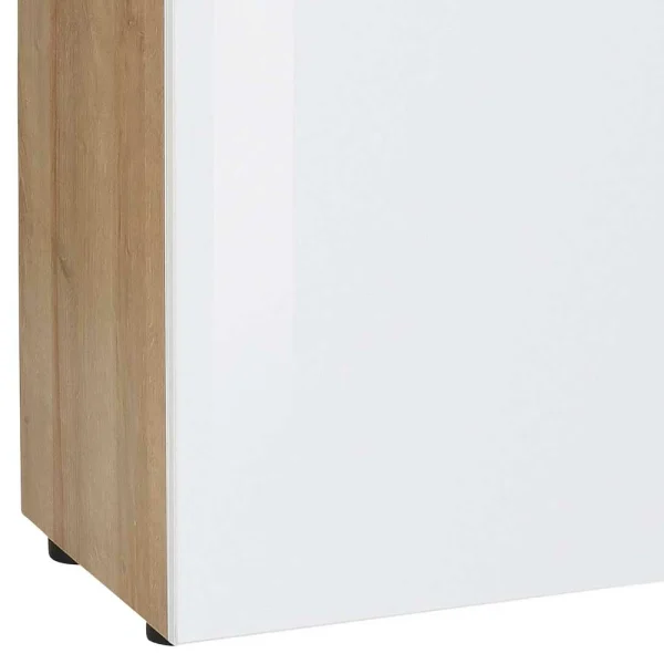 Esszimmer Sideboard In Weiß Glas & Eiche – Ayfuna 4