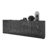 Graues Hochglanz-Sideboard 4-türiig – Kuriasna 20