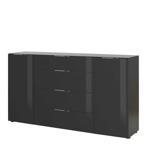 Graues Sideboard Glasbeschichtet – Noliesda 1
