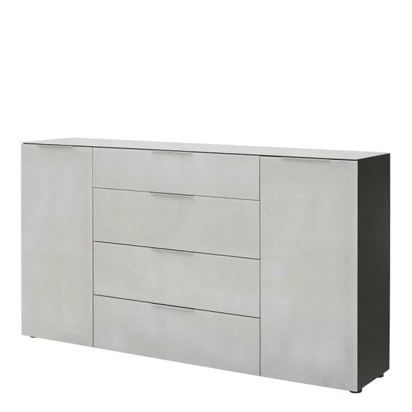 Große Kommode In Beigegrau Glasfront – Delamaro 1