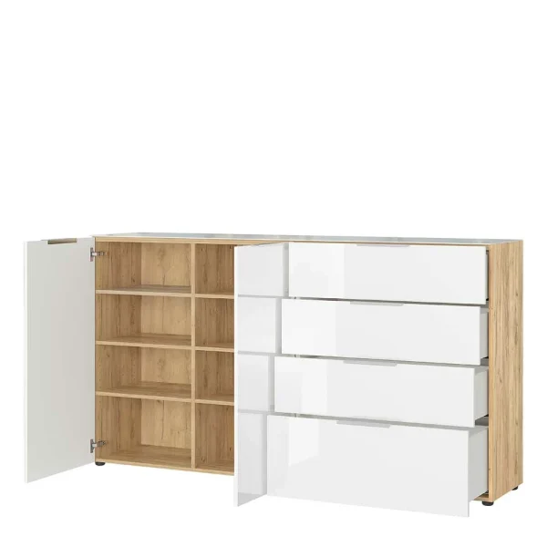 Großes Sideboard In Wildeiche & Weiß – Riodna 4
