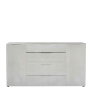 Helles Sideboard In Beigegrau Glas – Lotta 14
