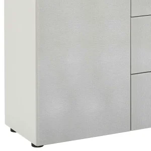 Helles Sideboard In Beigegrau Glas – Lotta 16