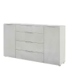 Helles Sideboard In Beigegrau Glas – Lotta 22