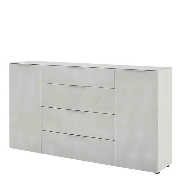 Helles Sideboard In Beigegrau Glas – Lotta 1