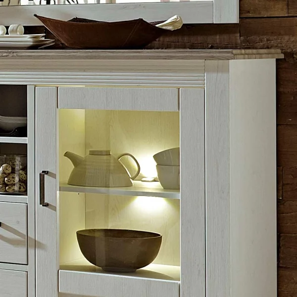 Highboard Rozasa In Weiß Taupe 5