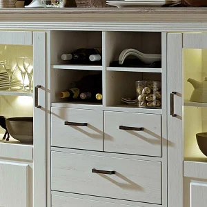 Highboard Rozasa In Weiß Taupe 16