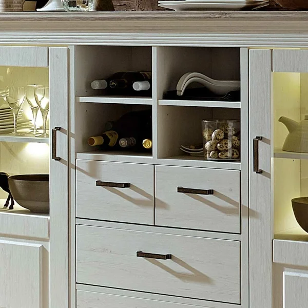 Highboard Rozasa In Weiß Taupe 6