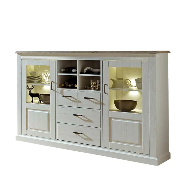 Highboard Rozasa In Weiß Taupe 1