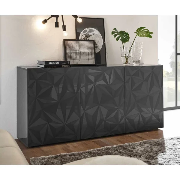 Hochglänzendes Designsideboard In Anthrazit – Kuriasna 3