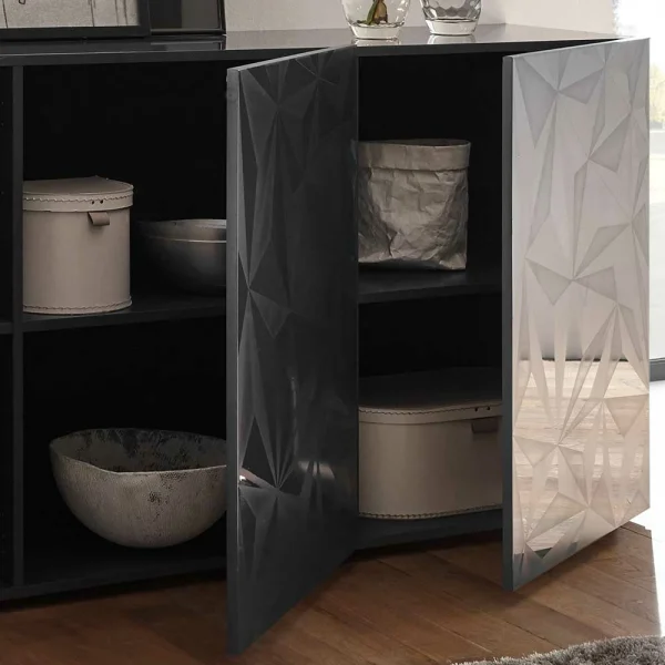 Hochglänzendes Designsideboard In Anthrazit – Kuriasna 5