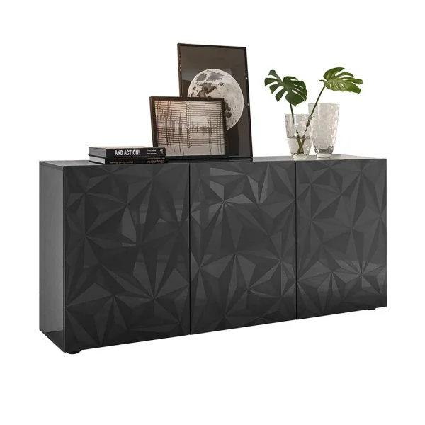 Hochglänzendes Designsideboard In Anthrazit – Kuriasna 1