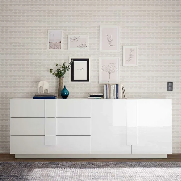 Hochglänzendes Sideboard In Weiß – Kerym 3