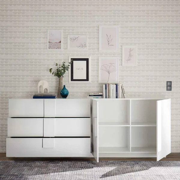 Hochglänzendes Sideboard In Weiß – Kerym 4