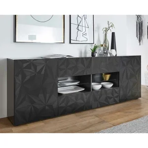 Hochglanz Sideboard In Anthrazit Mit Druck – Kuriasna 10