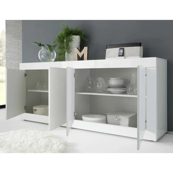 Hochglanz Sideboard In Weiß 4-türig – Sogno 4