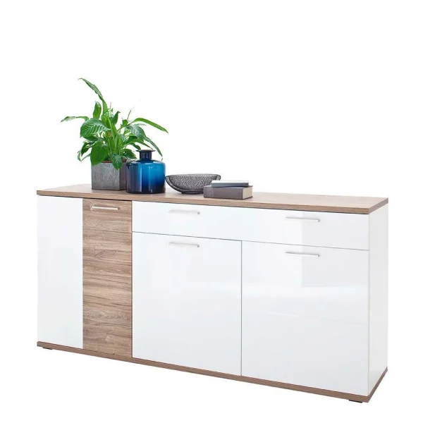 Hochglanz Sideboard In Weiß – Icadro 1