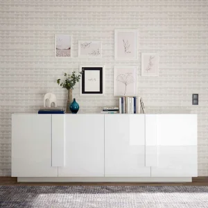 Hochglanz Sideboard Mit 4 Türen In Weiß – Kerym 10