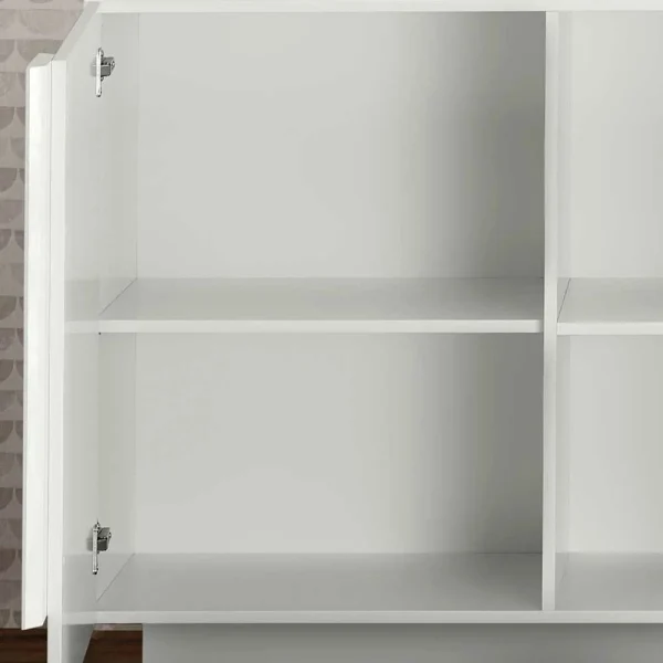 Hochglanz Sideboard Mit 4 Türen In Weiß – Kerym 6