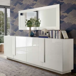 Hochglanz Sideboard Mit 4 Türen In Weiß – Kerym 18