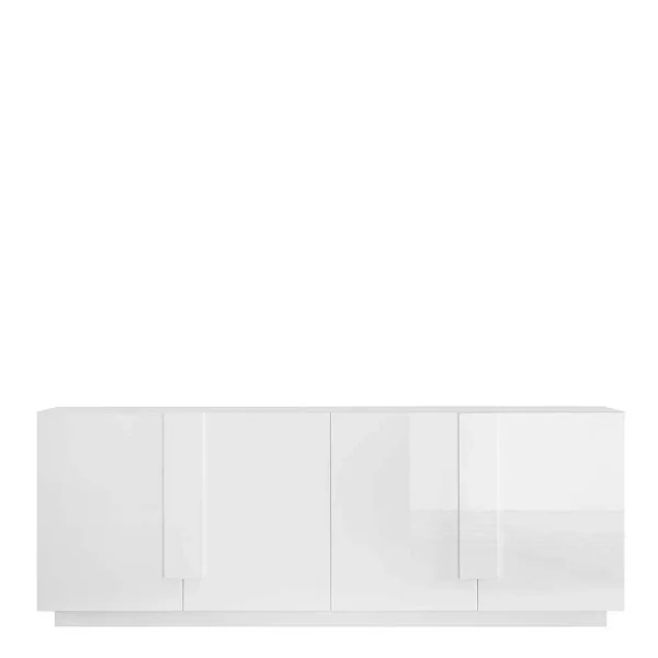 Hochglanz Sideboard Mit 4 Türen In Weiß – Kerym 1