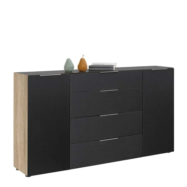 Hohe Anrichte In Anthrazit Glas – Mangoa 3