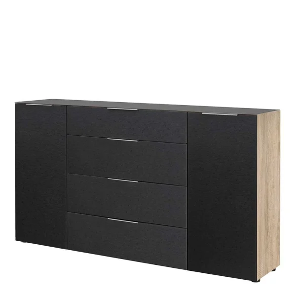 Hohe Anrichte In Anthrazit Glas – Mangoa 1