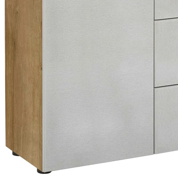 Hohes Sideboard In Beigegrau Glas – Settas 5