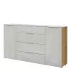 Hohes Sideboard In Beigegrau Glas – Settas 22