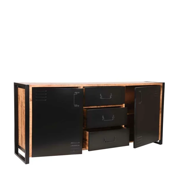 Industrial Sideboard Mit Metall Front & Gestell – Kalescu 4