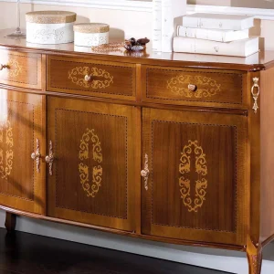 Italienisches Barock Sideboard Natale In Nussbaum Mit Intarsien 14