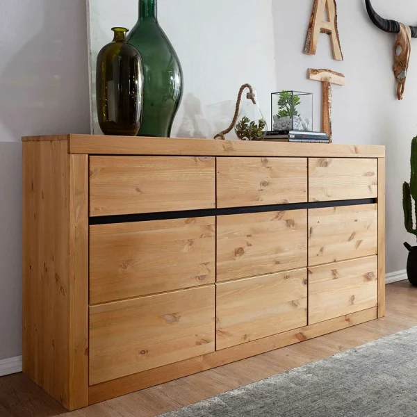 Kiefernholz Sideboard Mit 3 Türen – Filedria 3