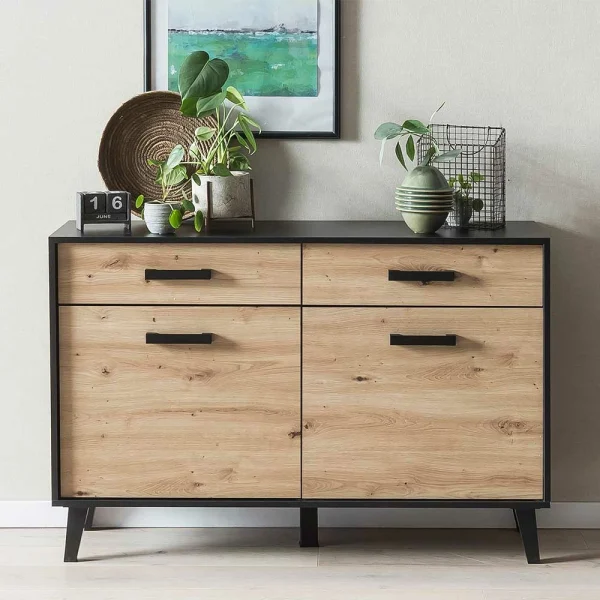 Kombi-Kommode In Wildeiche & Schwarz – Paniera 3