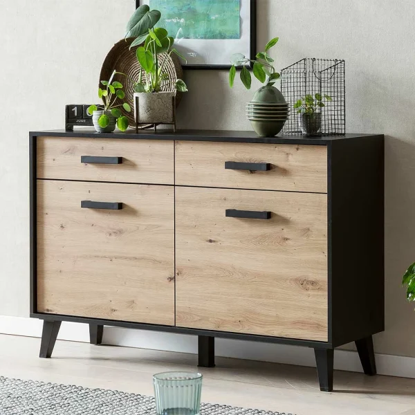 Kombi-Kommode In Wildeiche & Schwarz – Paniera 4