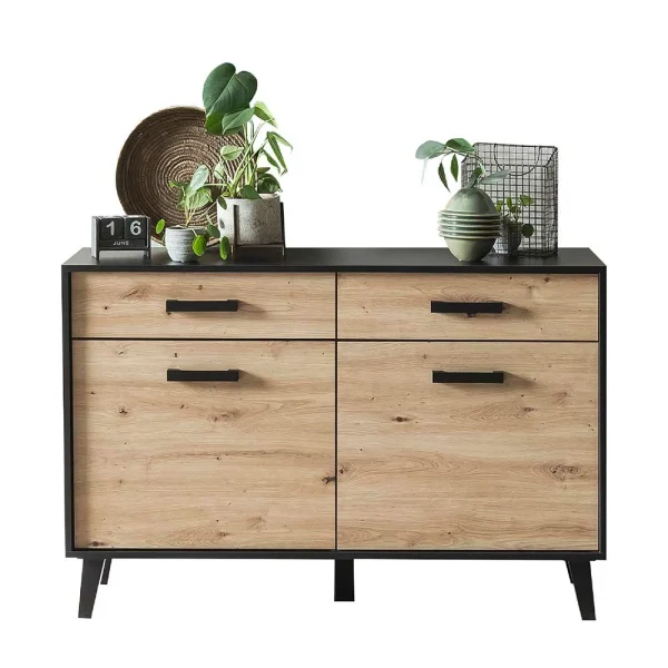 Kombi-Kommode In Wildeiche & Schwarz – Paniera 5