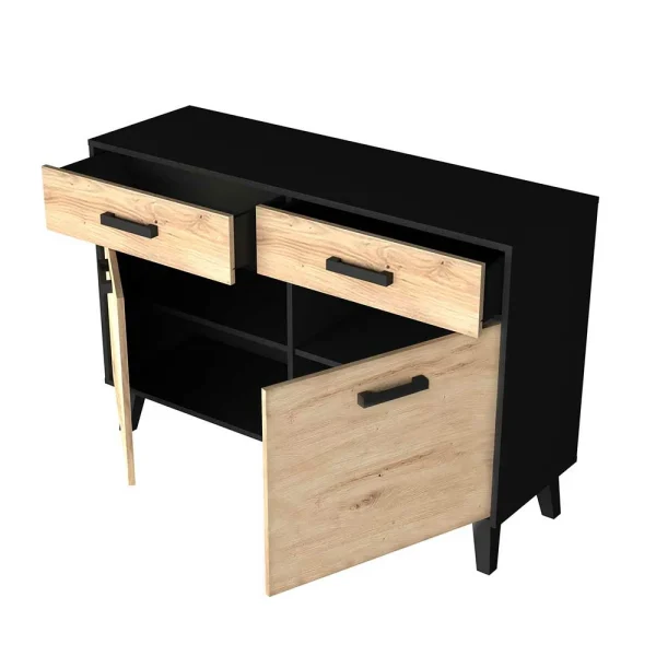 Kombi-Kommode In Wildeiche & Schwarz – Paniera 7