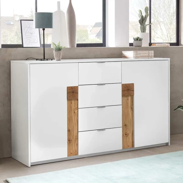 Kombi Sideboard In Weiß & Asteiche – Solvidda 3