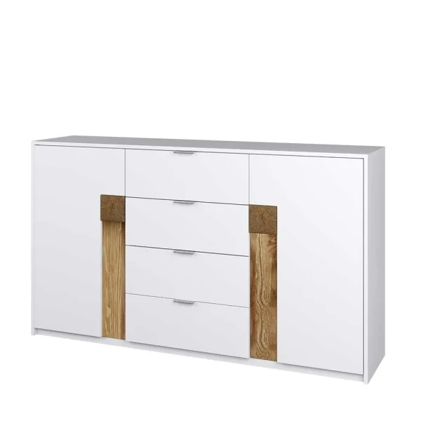 Kombi Sideboard In Weiß & Asteiche – Solvidda 1