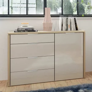 Kommode In Taupe & Eiche Dekor – Avrila 6