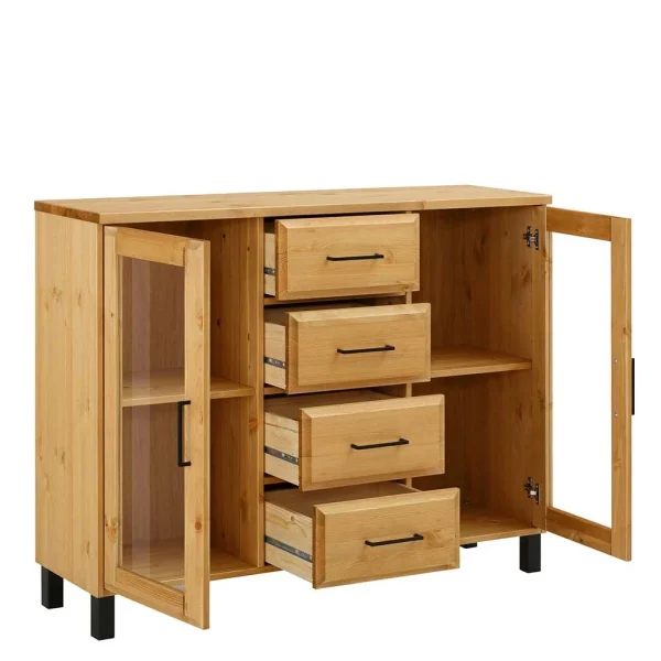 Kommode Mit Glastüren & 4 Schubladen – Ploiesti 4