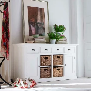 Landhaus Sideboard In Weiß Venzeno Mit 4 Körben 12