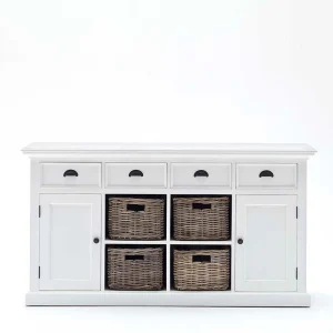 Landhaus Sideboard In Weiß Venzeno Mit 4 Körben 14